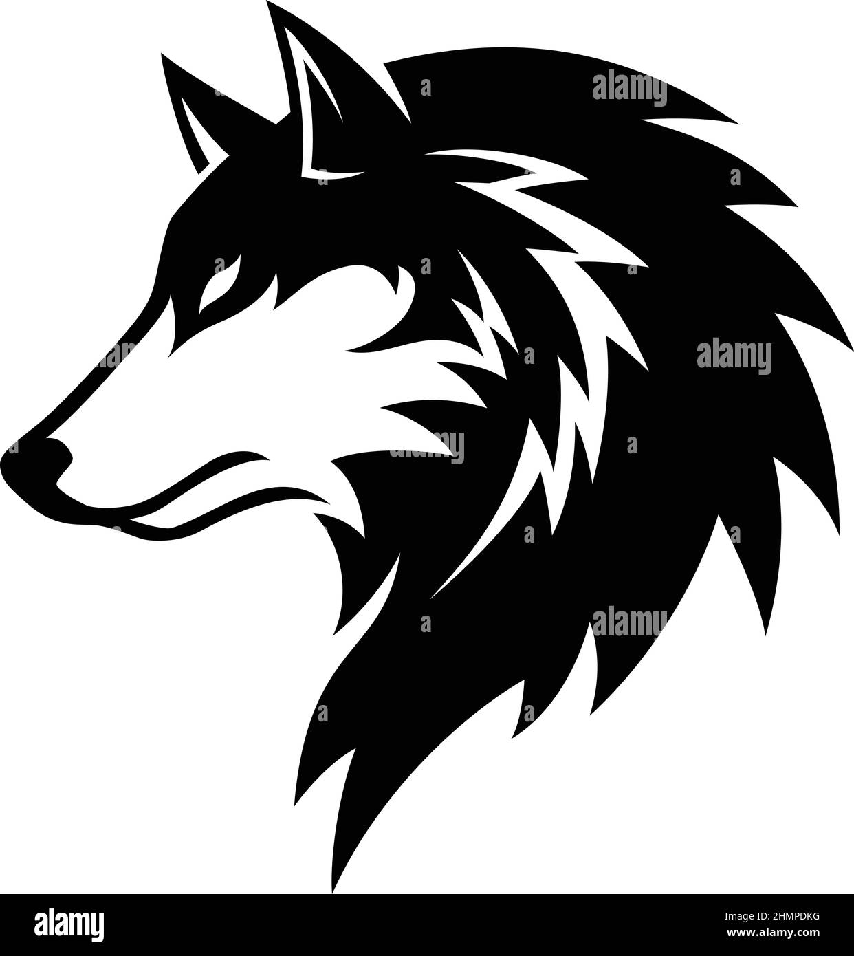 Black Alpha Wolf Tattoo