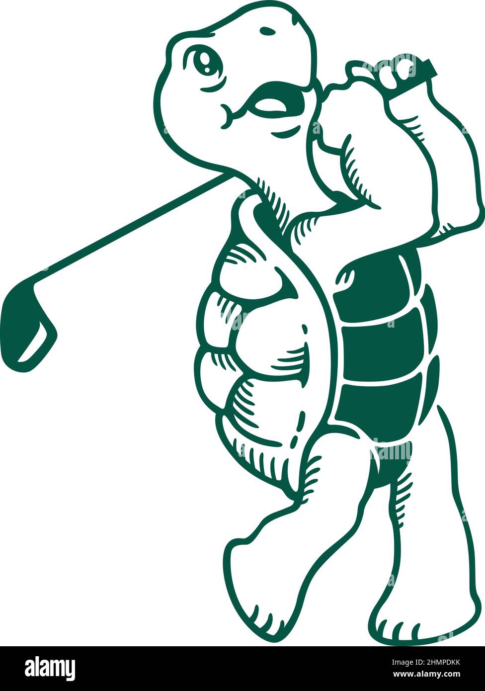 A Cute Turtle Performing A Golf Swing Cartoon Character Design Stock Vector Image & Art Alamy