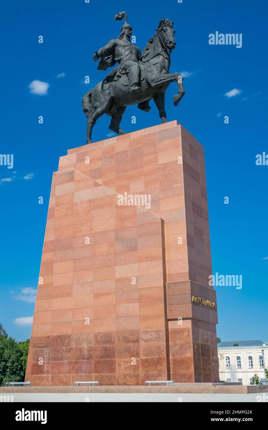 Manas Monument in downtown Bishkek Kyrgyzstan, Central Asia Stock Photo