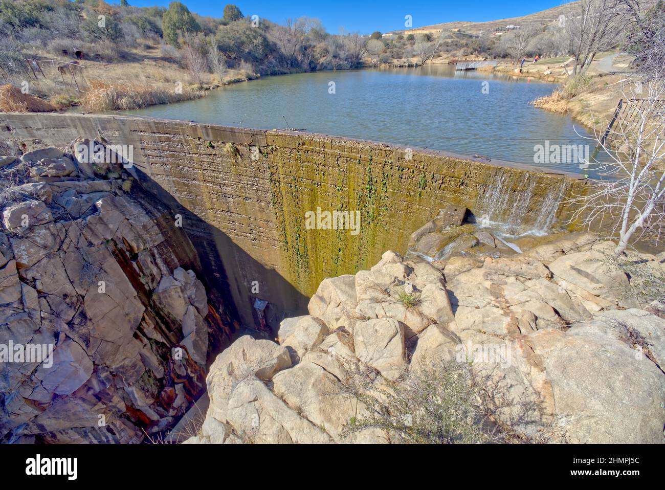 Fain Lake Dam, Prescott Valley, Yavapai County, Arizona, USA Stock Photo