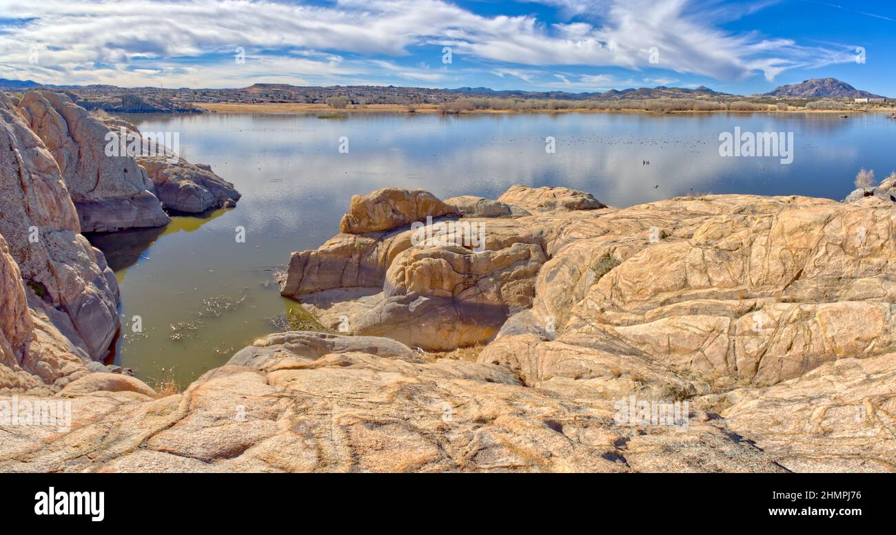 View from the Red Bridge Trail on the north side of Willow Lake, Prescott,  Arizona, USA Stock Photo