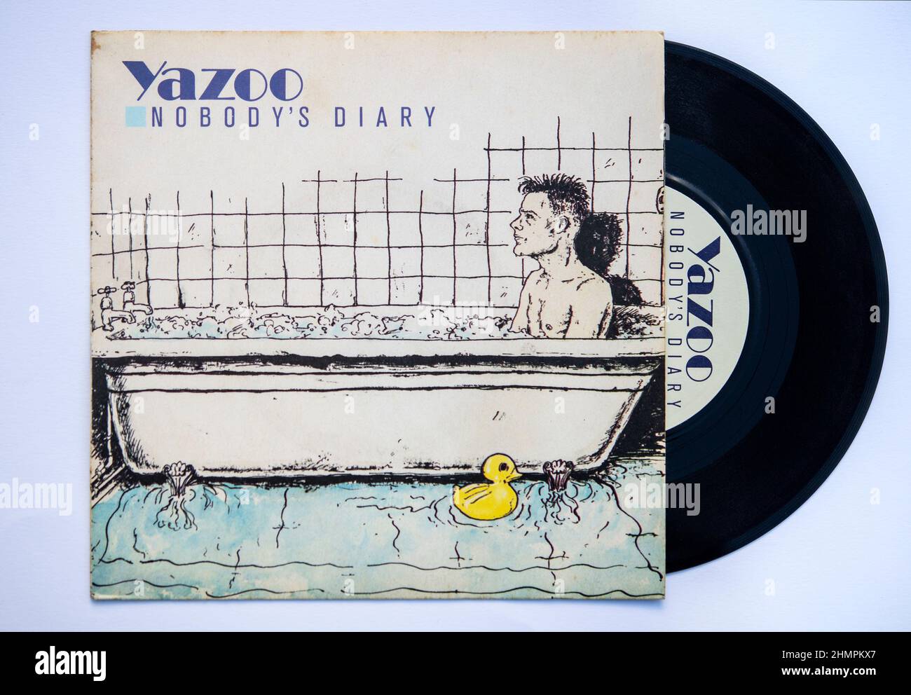 Picture cover and vinyl of the seven inch single version of Nobody's Diary by Yazoo, which was released in 1983. Stock Photo