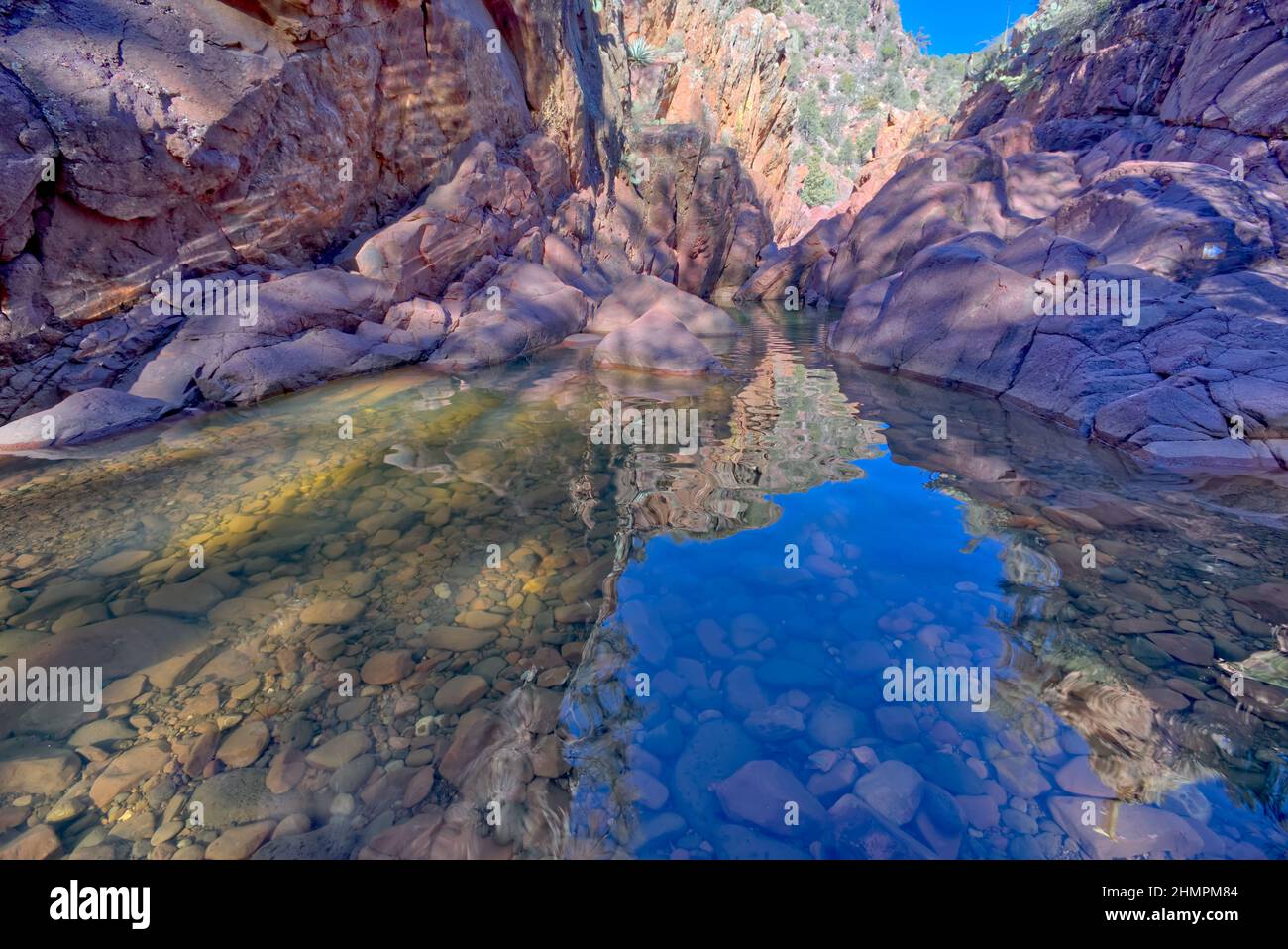 Rock reflections in a freshwater Pool, Pine Creek Trail, Tonto Natural Bridge State Park