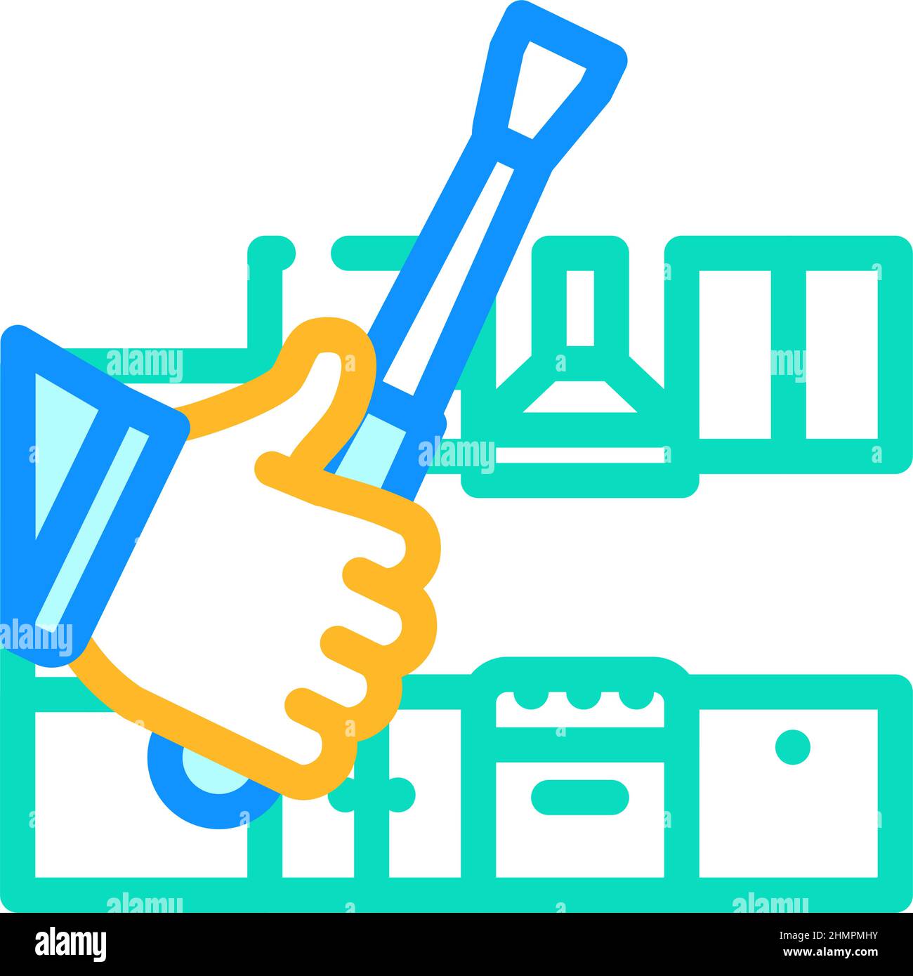 kitchen unit repairs color icon vector illustration Stock Vector Image