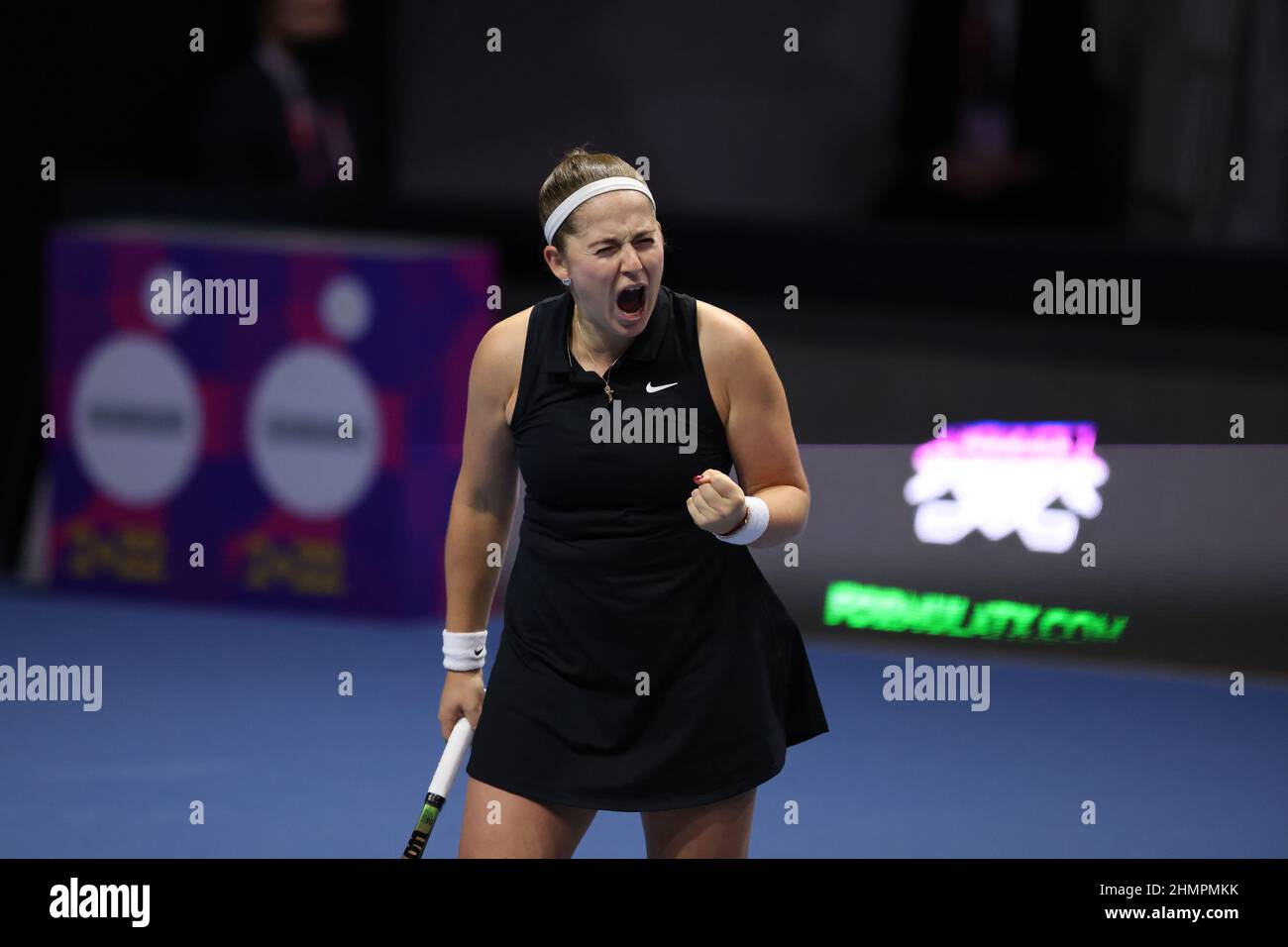 Saint Petersburg, Russia - 11 february 2022: Jelena Ostapenko of Latvia
