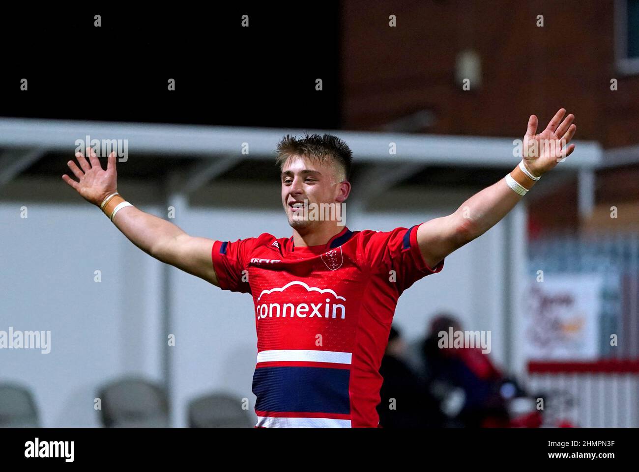 Mike Lewis Rugby Hull KR's Mikey Lewis celebrates after scoring his side's first try ...