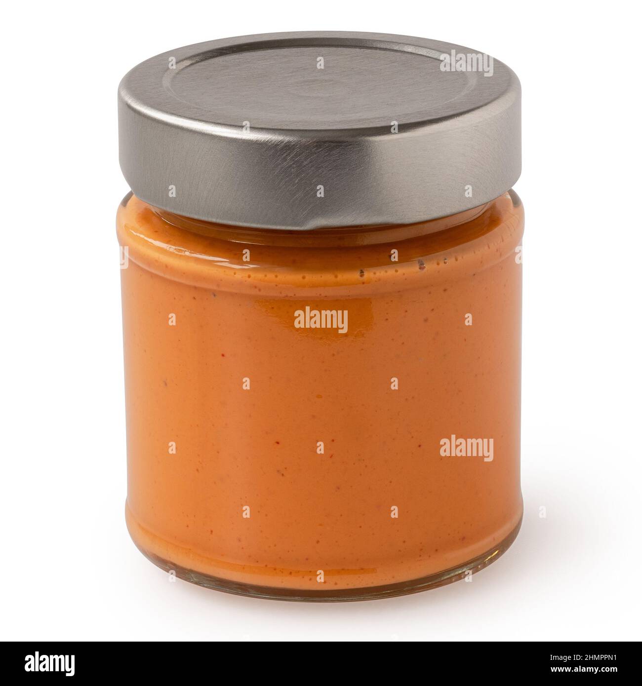 Cocktail sauce in a jar isolated on white Stock Photo Alamy