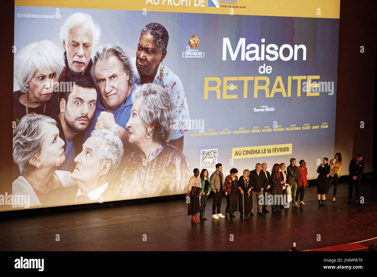 Paris, France. 10th Feb, 2022. MAISON DE RETRAITE premiere by Thomas Gilou at Le Grand Rex on February 10, 2022 in Paris, France. Stock Photo