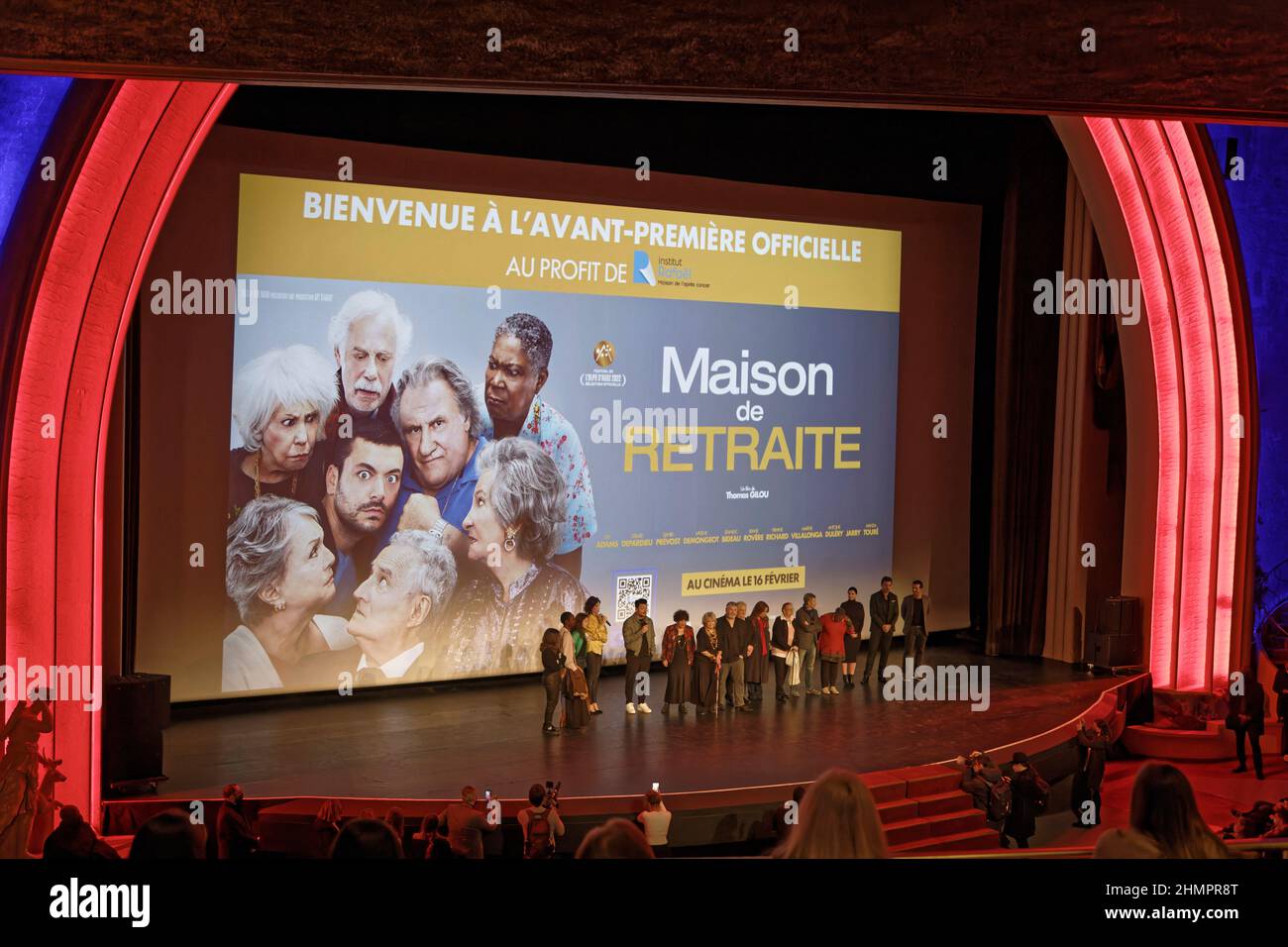 Paris, France. 10th Feb, 2022. MAISON DE RETRAITE premiere by Thomas Gilou at Le Grand Rex on February 10, 2022 in Paris, France. Stock Photo