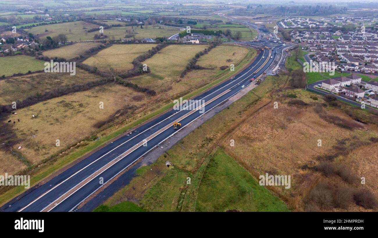 Limerick, Ireland 24.01.2022,the link between the Old Cratloe Rd road and the Coonagh Roundabout,on the R445 road coming to the N18 route,view of the Stock Photo