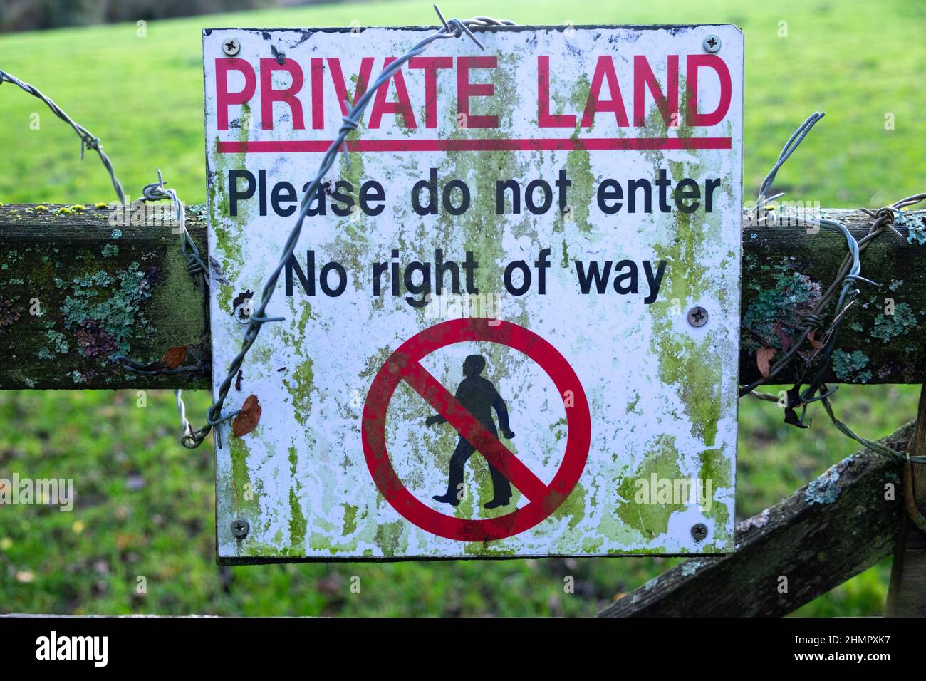 Sign, Private land - Stock Image