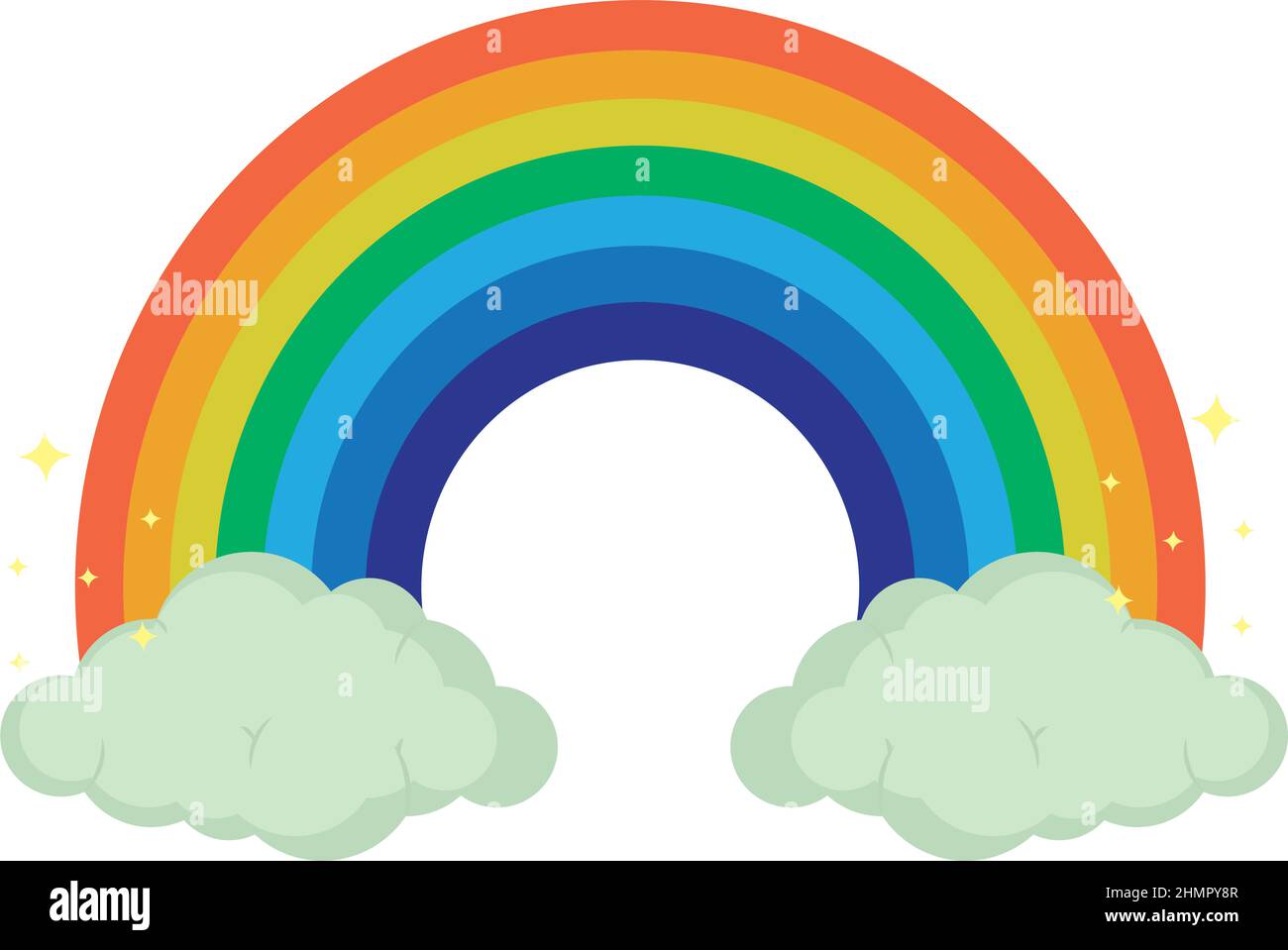 rainbow and clouds on white background Stock Vector Image & Art - Alamy