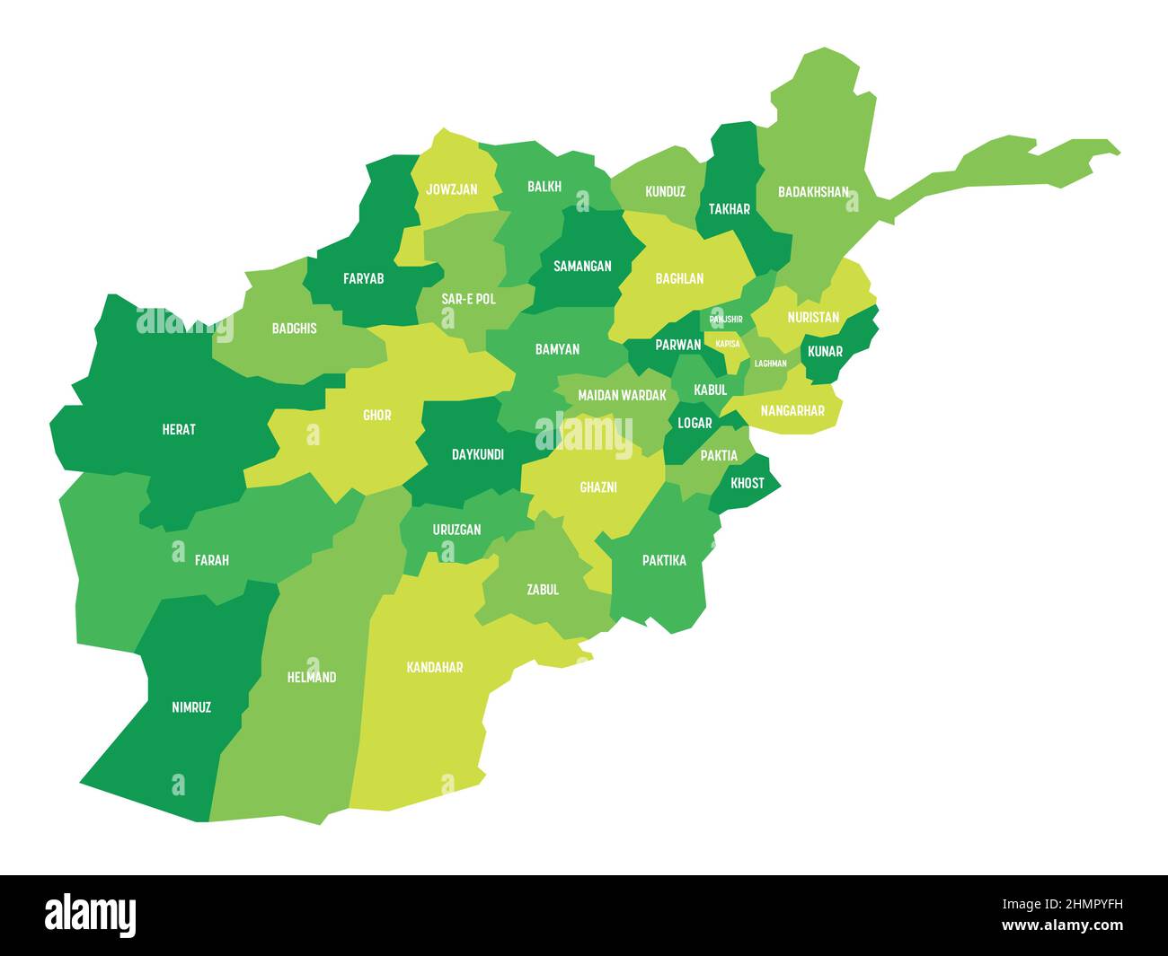 Afghanistan administrative map of provinces Stock Vector Image & Art Alamy