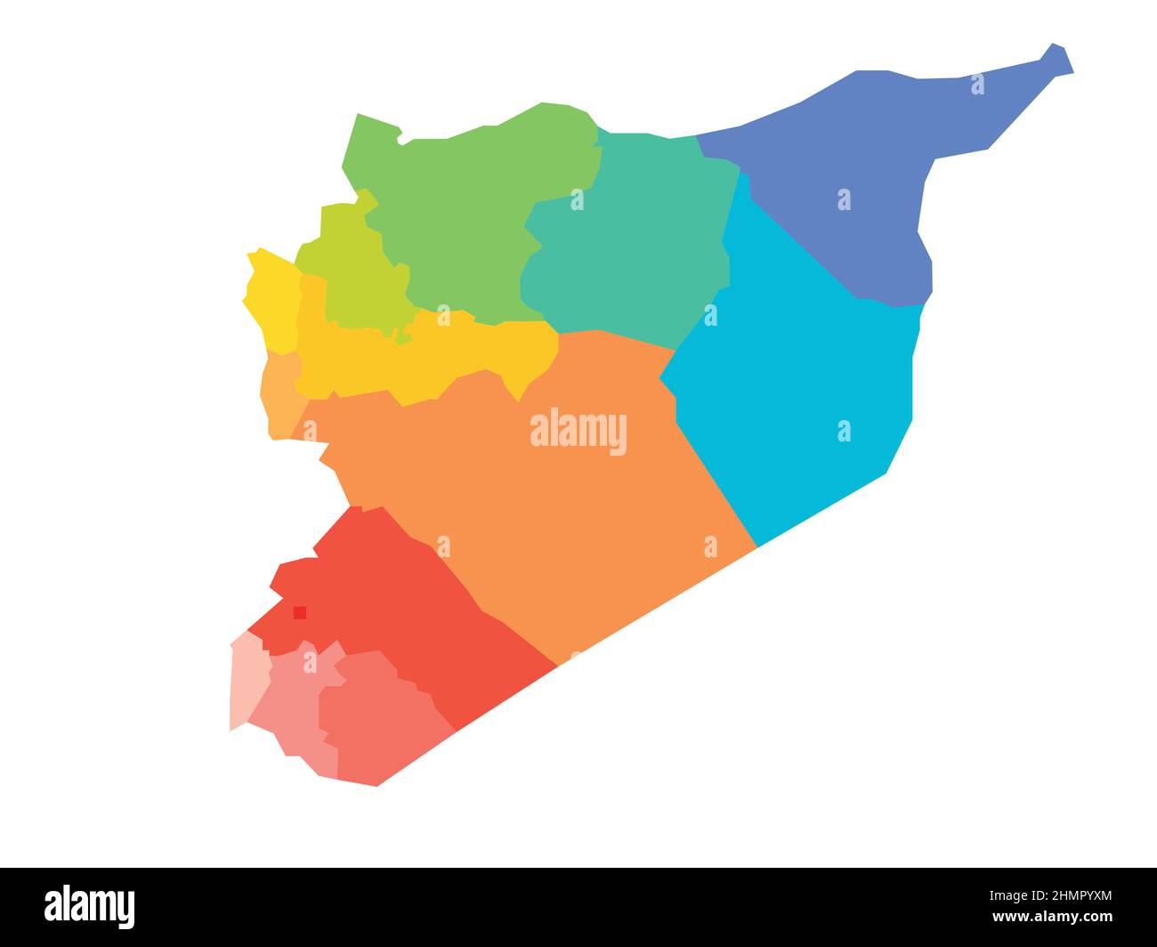 Syria - political map of governorates Stock Vector