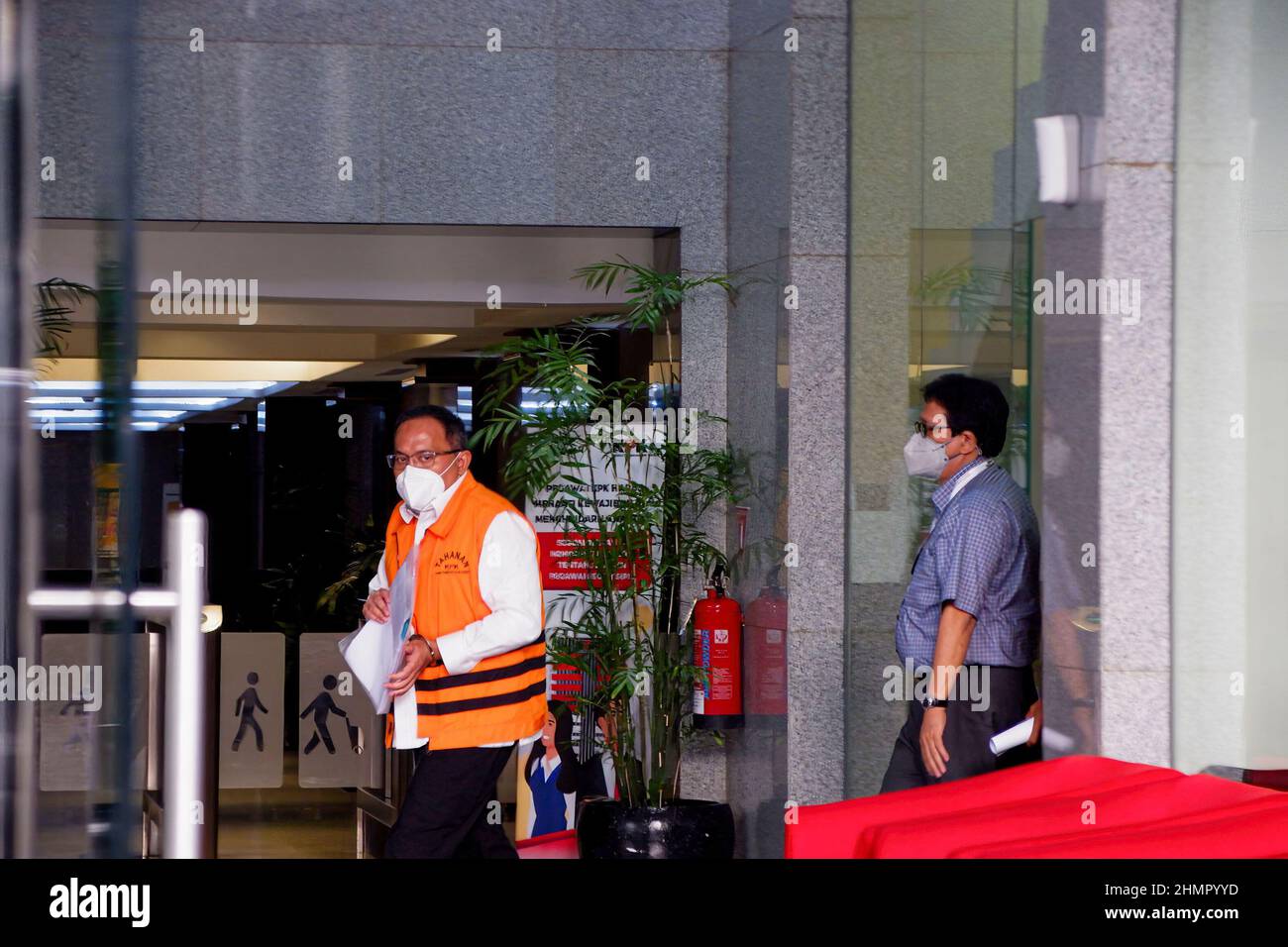 Jakarta, Indonesia. 12th Feb, 2022. Dodi Reza Alex, the former regent of Musi Banyuasin, seen leaving after conducting an inspection at the KPK building. Regents alleged for bribery at the infrastructure project of the Musi Banyuasin in South Sumatra, conducted an inspection at the Jakarta KPK building that ensnared the Regent, Dodi Alex Reza. head of public works department. (Photo by Faisal Ramadhan/SOPA Images/Sipa USA) Credit: Sipa USA/Alamy Live News Stock Photo