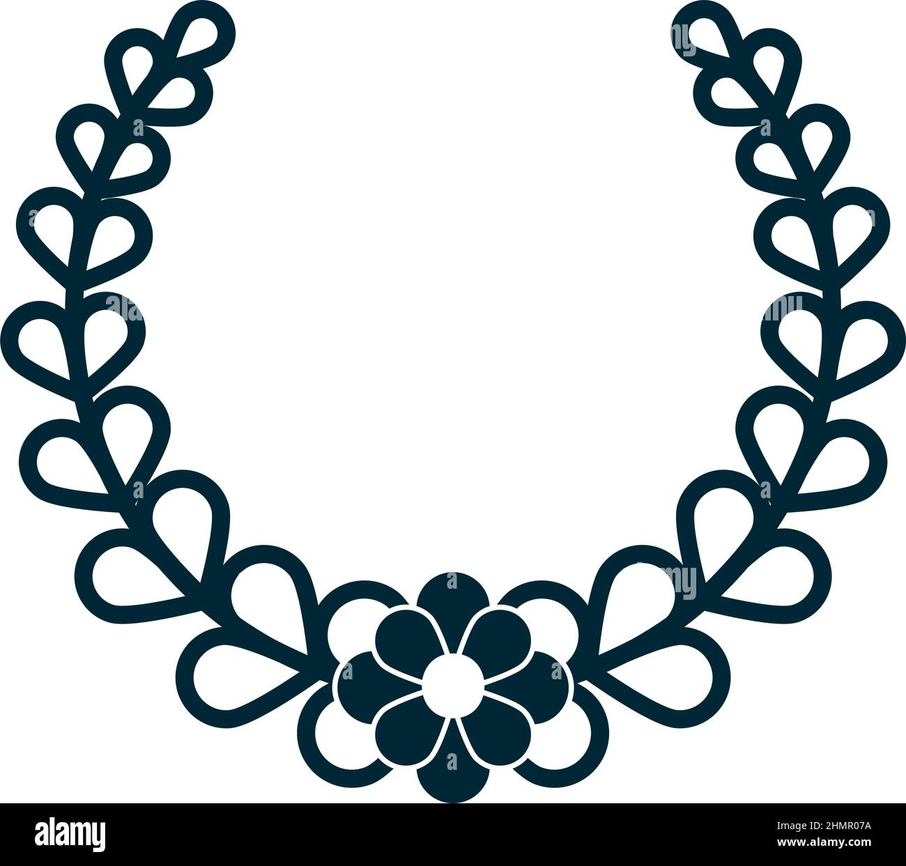 leaves and flower wreath design Stock Vector Image & Art - Alamy