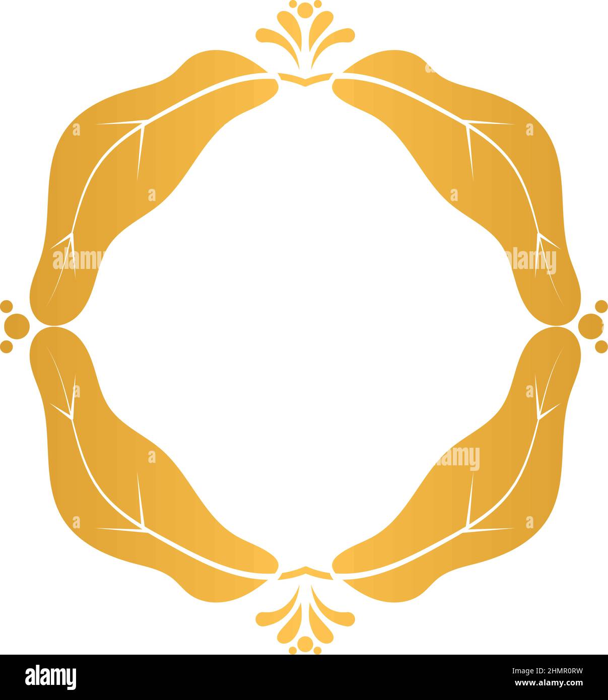 decorative golden wreath of long leaves Stock Vector Image & Art - Alamy