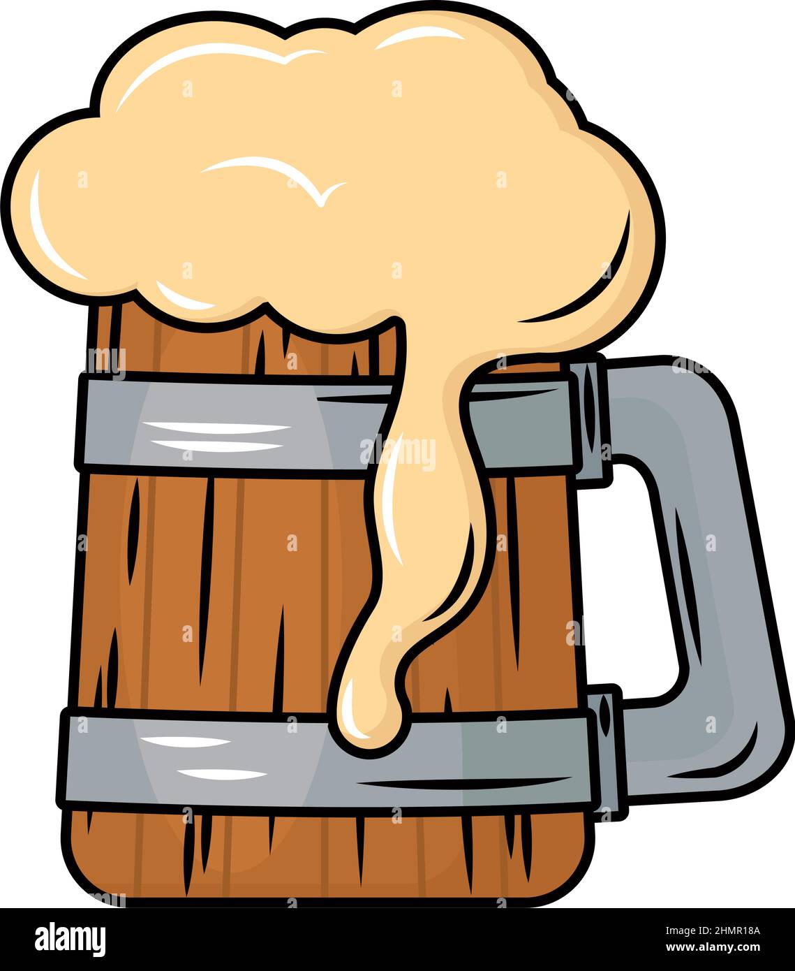 wooden beer mug on white background Stock Vector Image & Art - Alamy