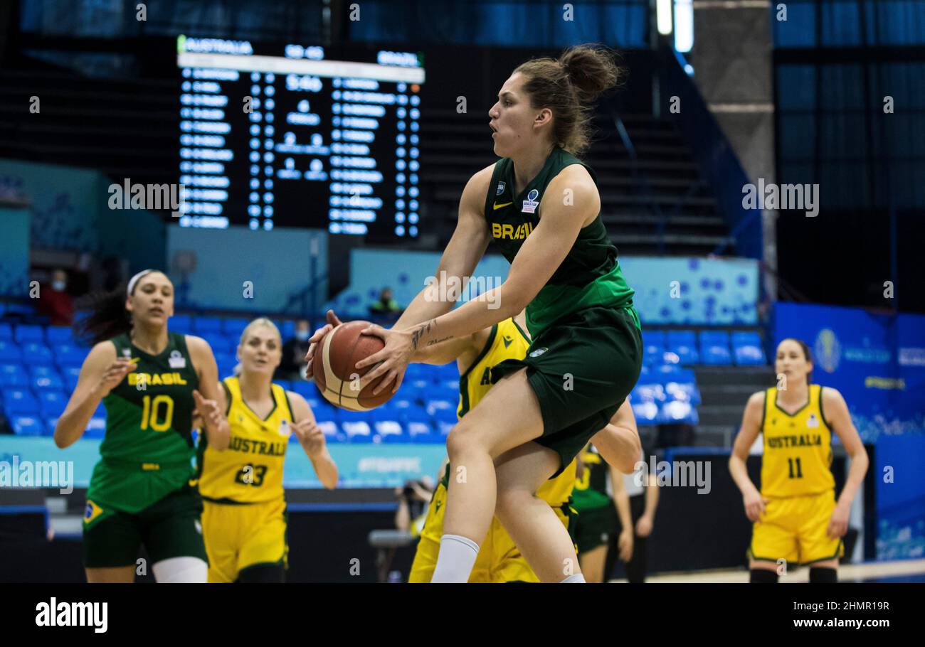 Belgrade, Serbia, 10th February 2022. Mariane De Carvalho of Brazil in action during the FIBA Women's Basketball World Cup Qualifying Tournament match between Australia v Brazil in Belgrade, Serbia. February 10, 2022. Credit: Nikola Krstic/Alamy Stock Photo