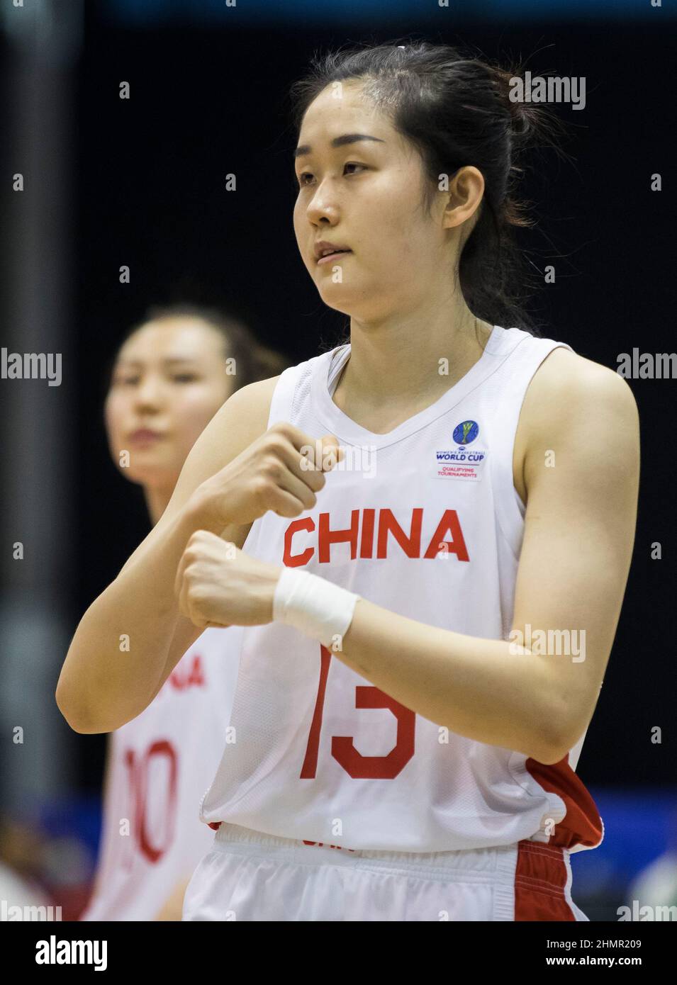 Belgrade, Serbia, 10th February 2022. Zhenqi Pan of China warms up during the FIBA Women's Basketball World Cup Qualifying Tournament match between China v Nigeria in Belgrade, Serbia. February 10, 2022. Credit: Nikola Krstic/Alamy Stock Photo