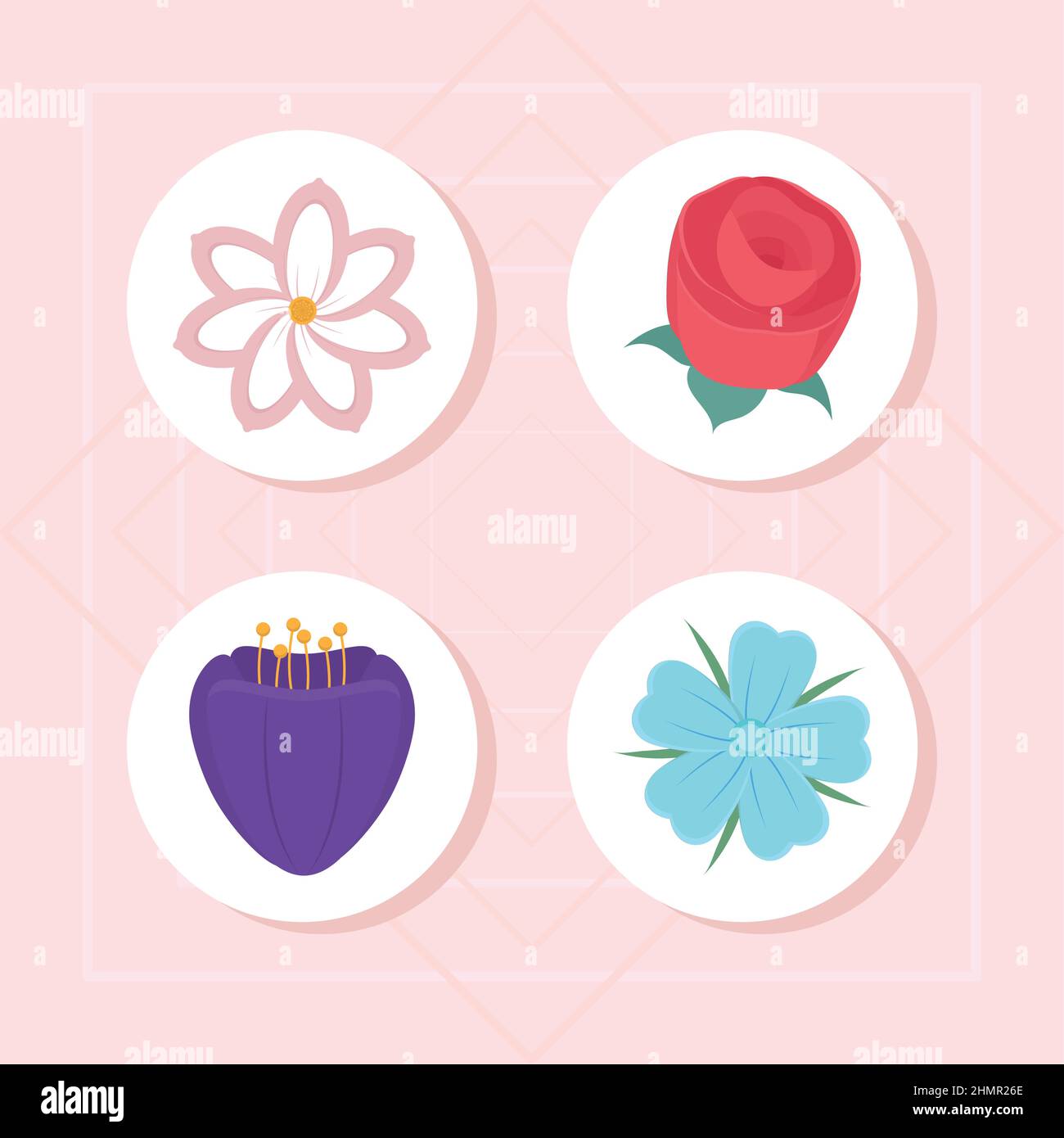beautiful flowers icon set design Stock Vector Image & Art - Alamy