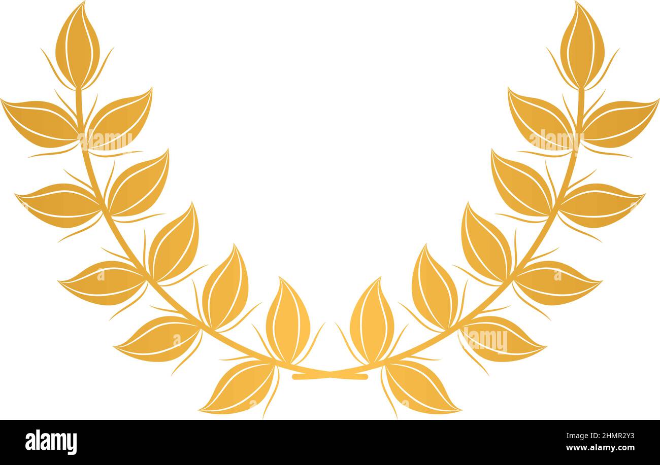 golden laurel wreath on white background Stock Vector Image & Art - Alamy