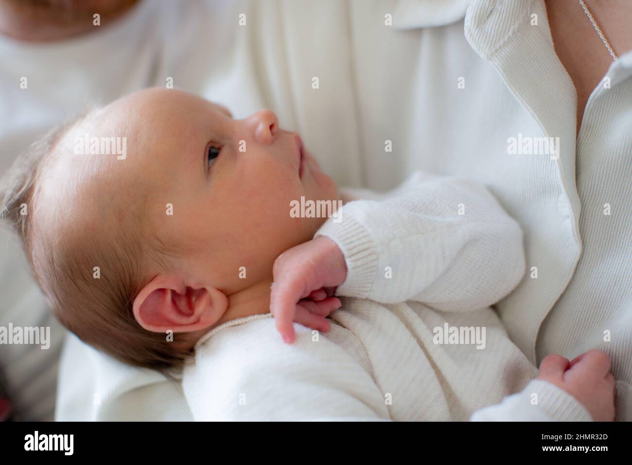 A newborn baby being held by his parents Stock Photo Alamy