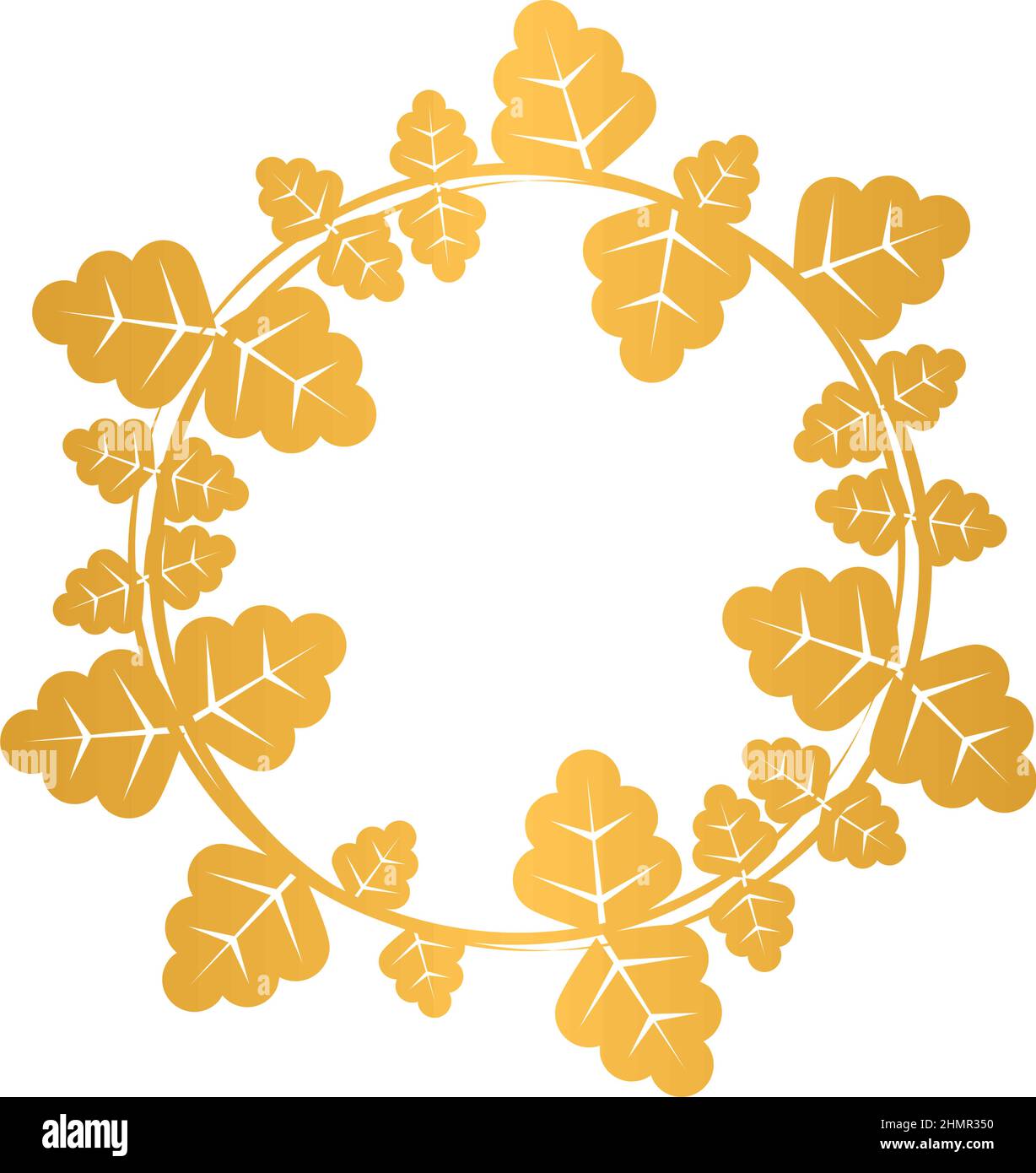 decorative golden leaves wreath design Stock Vector Image & Art - Alamy