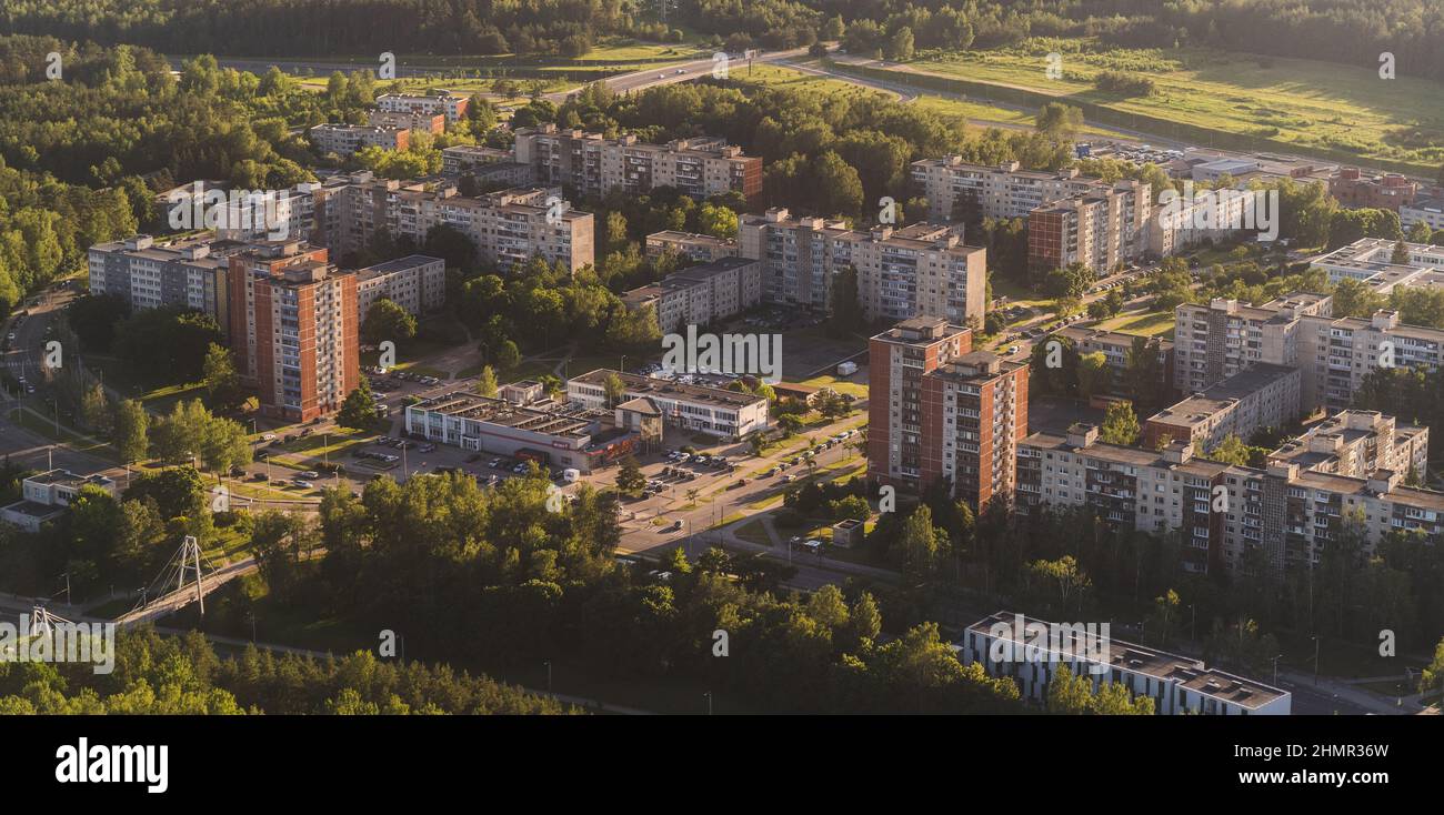 Aerial view of a city with green parks Stock Photo - Alamy