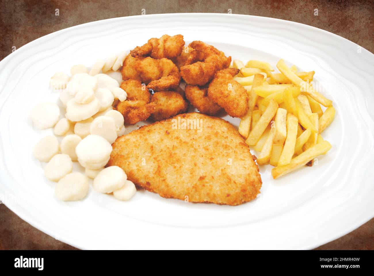 A Large Fisherman's Platter Dish Over a Dark Background Stock Photo Alamy