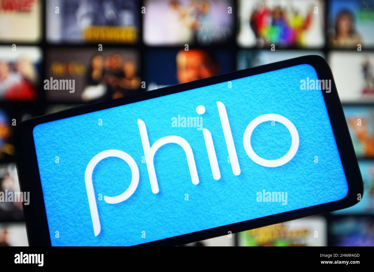 In this photo illustration, a Philo logo of an American internet television company is seen on a smartphone screen. Stock Photo