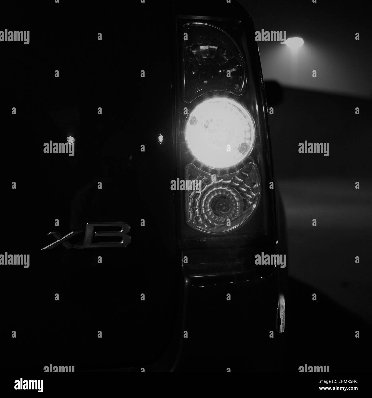 Grayscale of car tail lights Stock Photo Alamy
