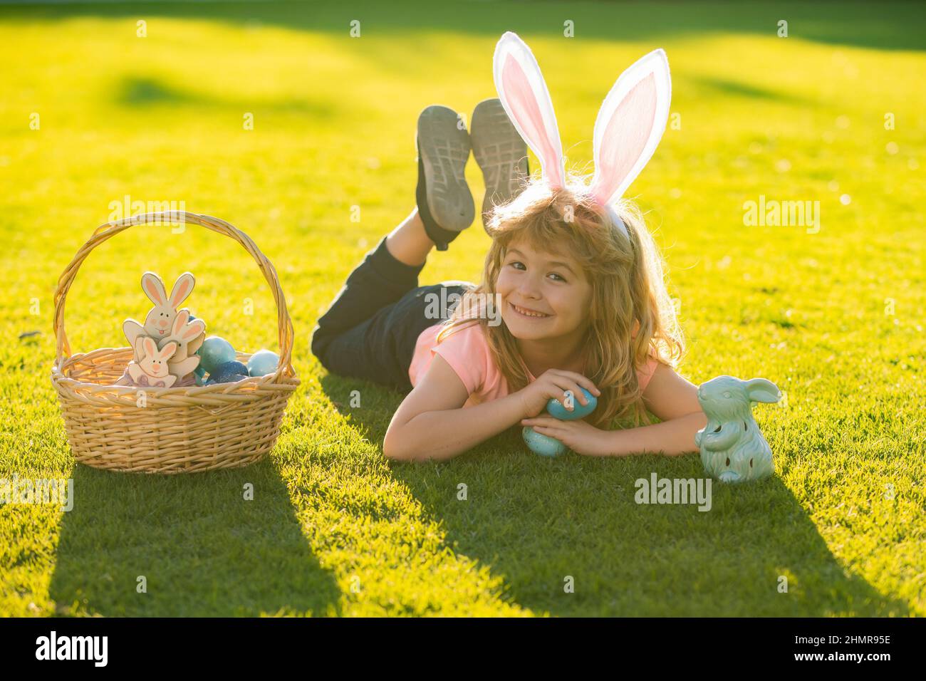 Happy easter bunny child boy. Spring kids holidays concept. Kids in ...