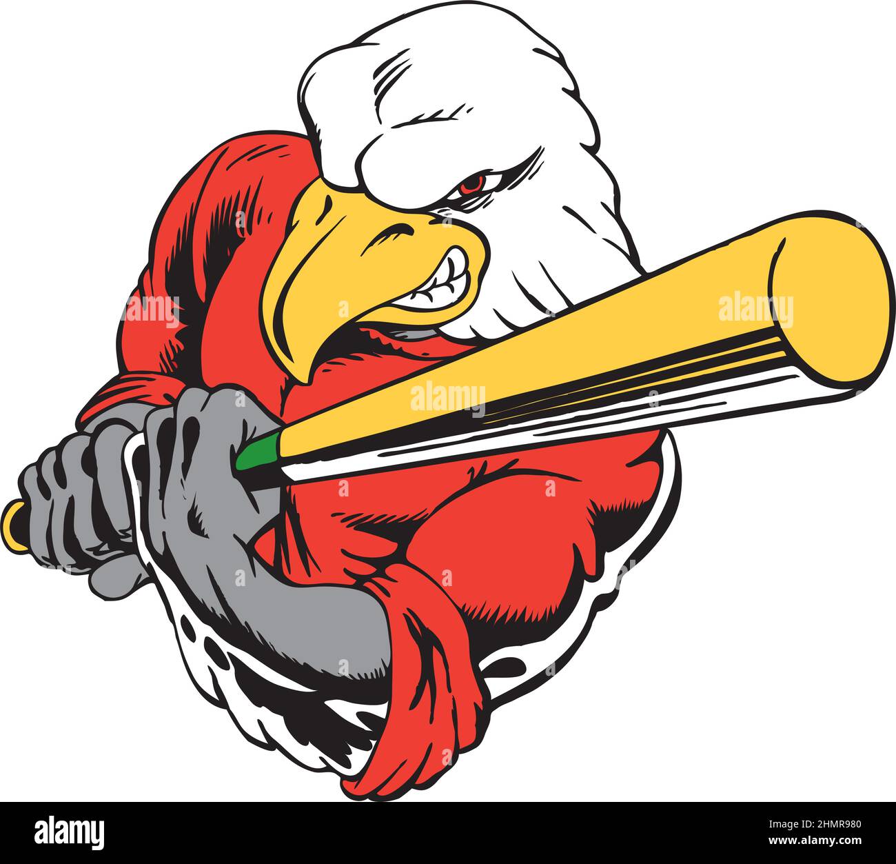 Eagle Mascot Batter Vector Illustration Stock Vector