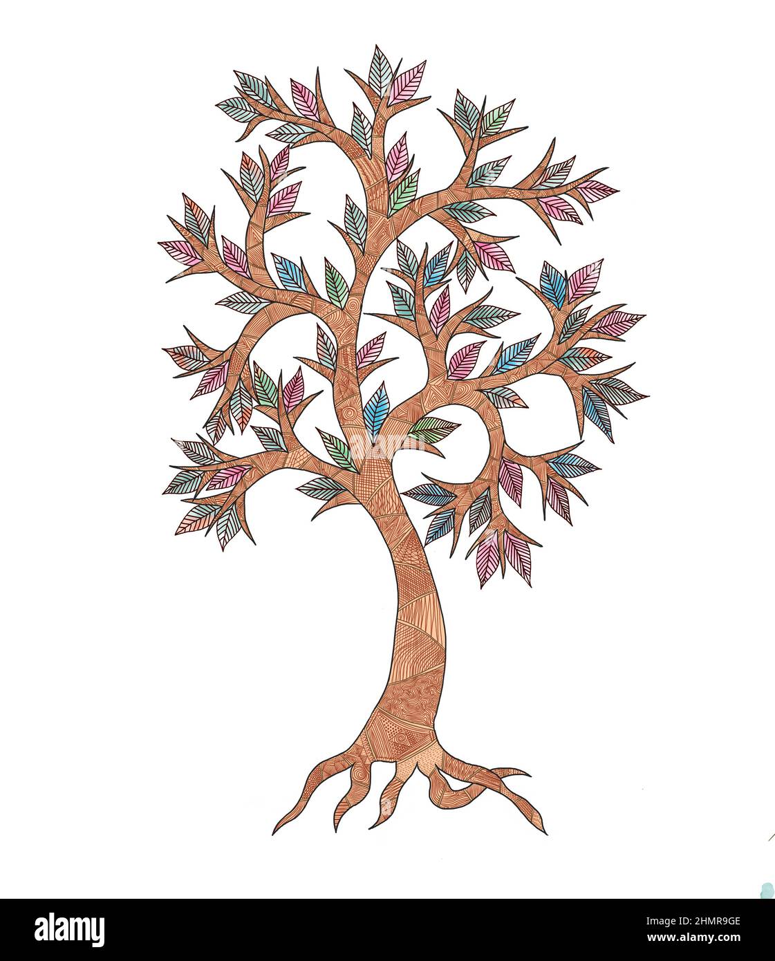 Indian mural leaves hires stock photography and images Alamy