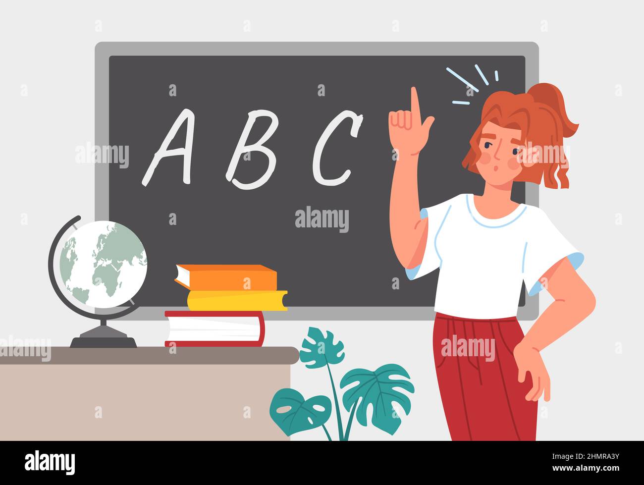 English teacher at blackboard Stock Vector Image & Art Alamy