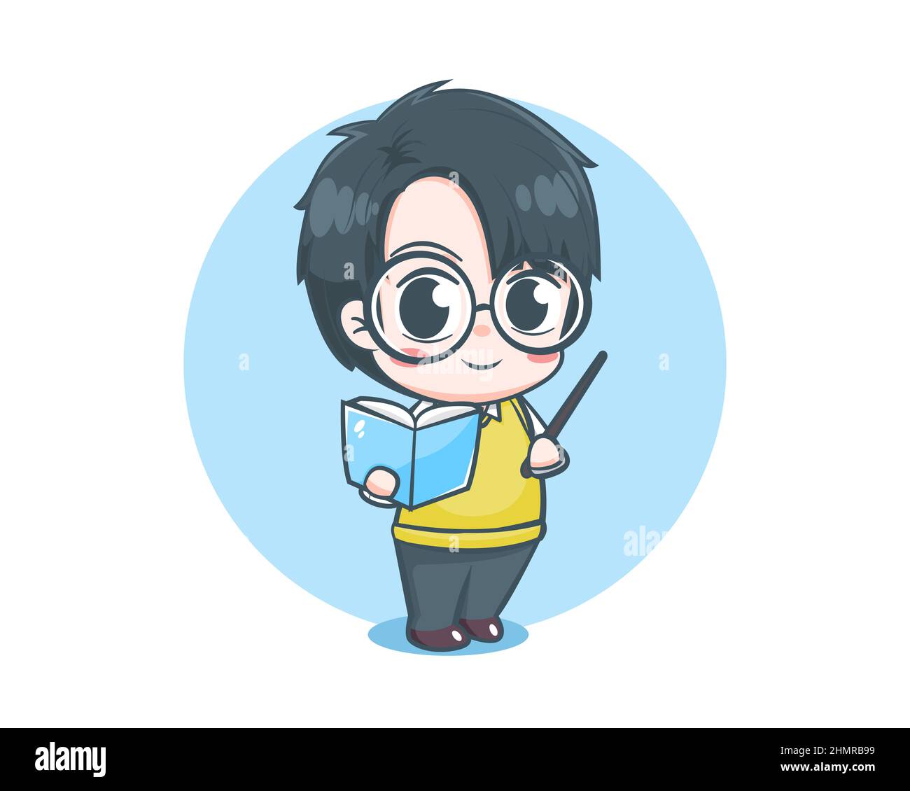 Cute teacher cartoon character Stock Vector
