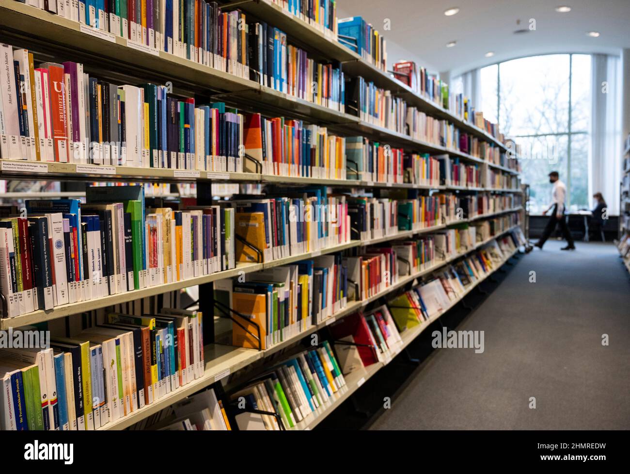 Berlin, Germany. 10th Feb, 2022. Books stand on shelves in a hallway at the Zentral- und Landesbibliothek Berlin (ZLB) - Amerika-Gedenkbibliothek. Credit: Christophe Gateau/dpa/Alamy Live News Stock Photo