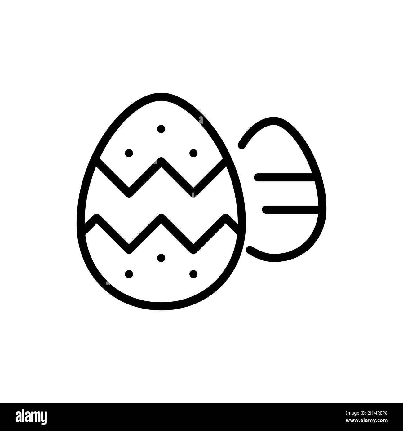 Easter eggs. Pixel perfect, editable stroke icon Stock Vector