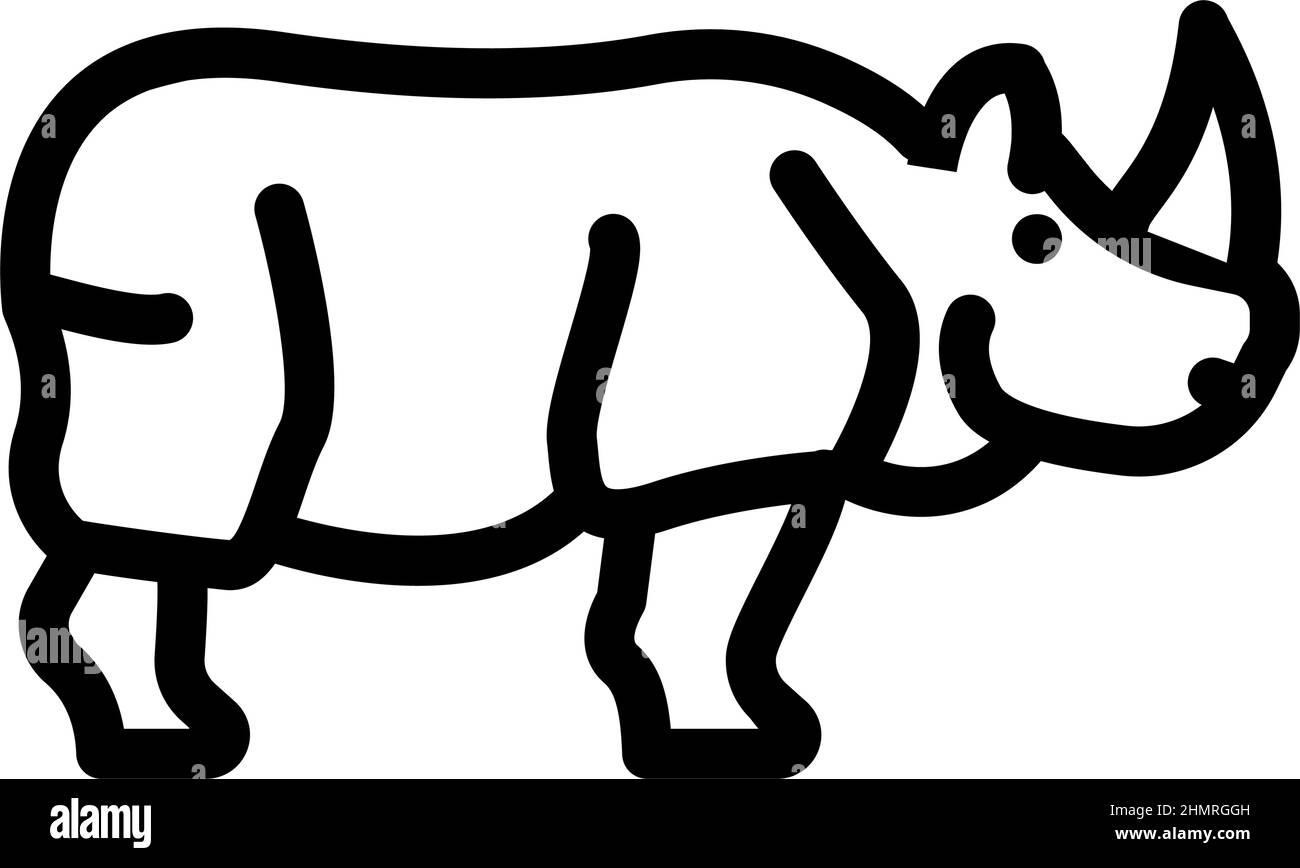 rhino animal line icon vector illustration Stock Vector