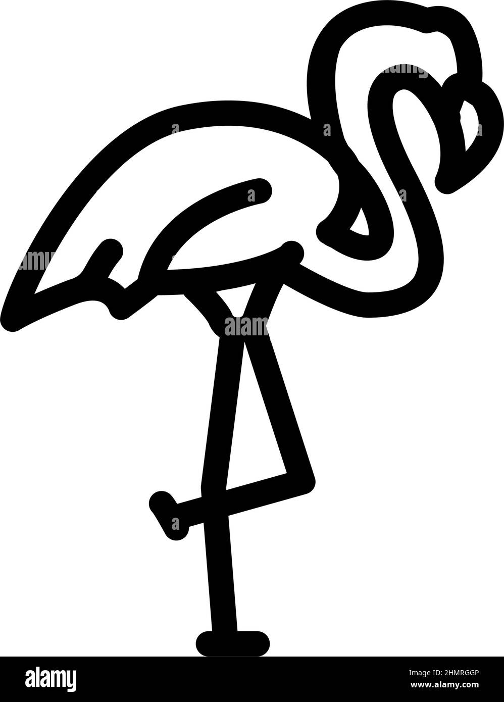 flamingo bird line icon vector illustration Stock Vector