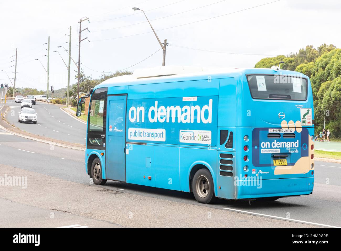 Local On demand bus in Avalon Beach Sydney, NSW,Australia Stock Photo