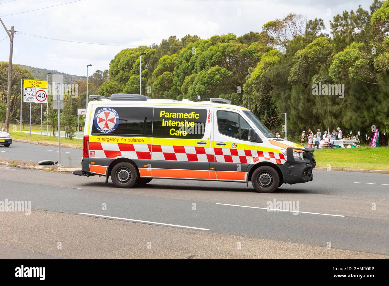 Australian ambulance from NSW Health attending a medical emergency in Avalon Beach,NSW,Australia Stock Photo
