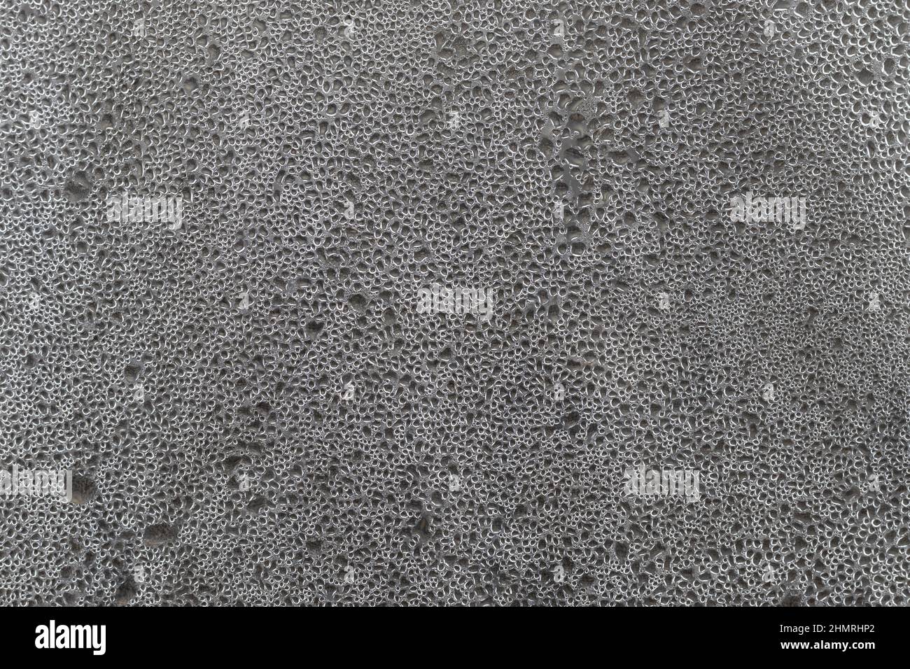 condensation on plastic sheet in winter Stock Photo