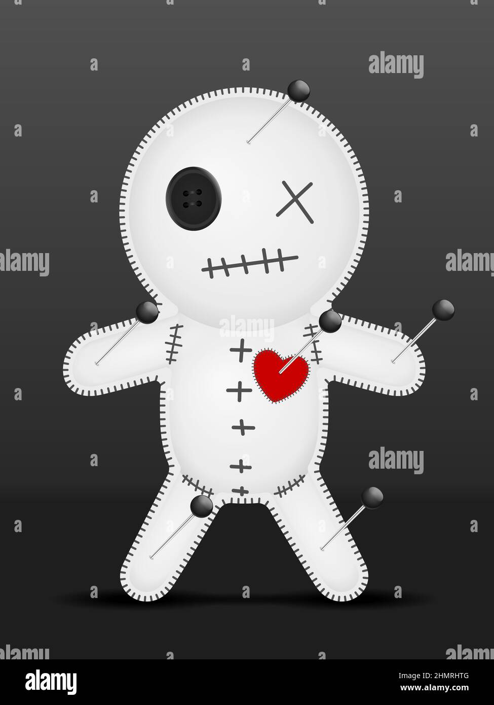 Voodoo doll on a black background. Vector illustration Stock Photo - Alamy