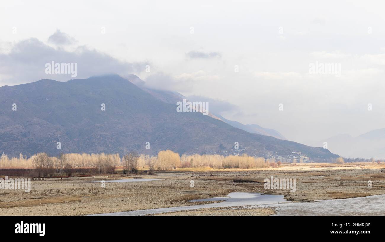 Swat valley autumn view of a trees and river Stock Photo