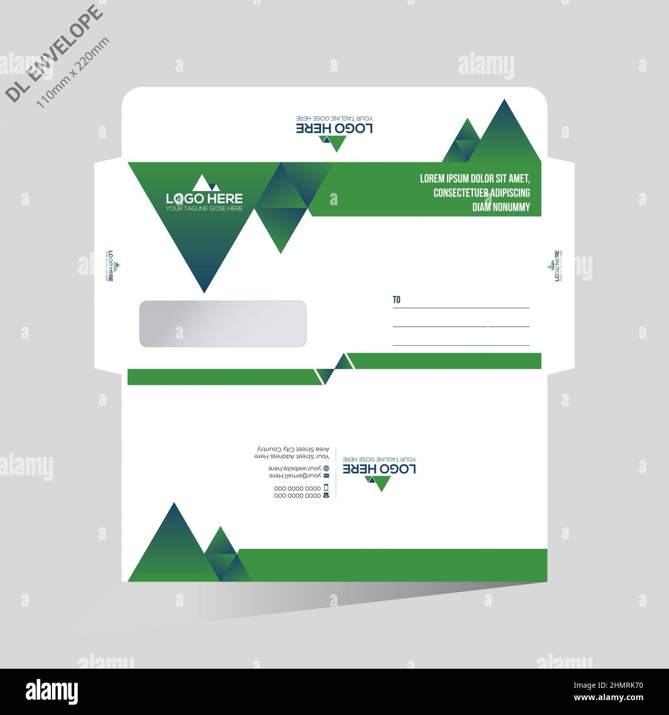 green colored vector DL Envelope design Stock Vector Image & Art Alamy