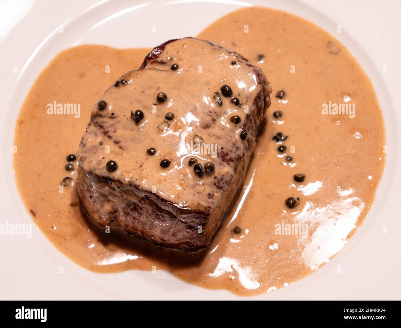 Tenderloin Steak with Green Pepper Sauce or Filet Mignon and Sauce