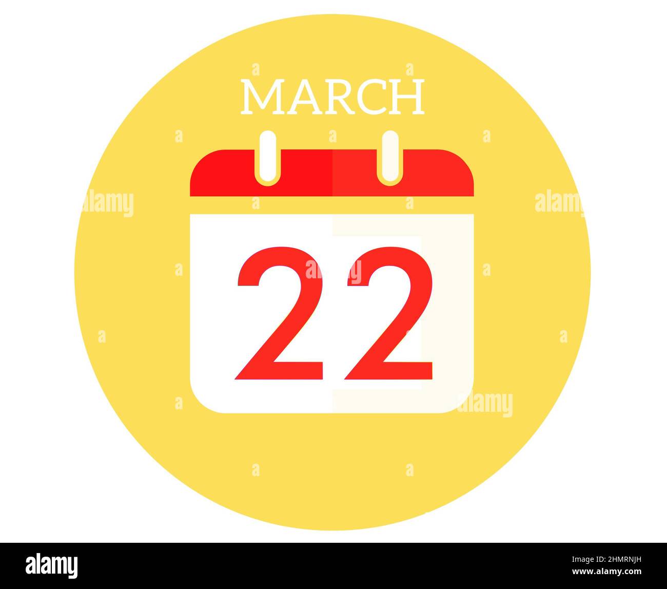 March 22 calendar flat icon Stock Photo Alamy