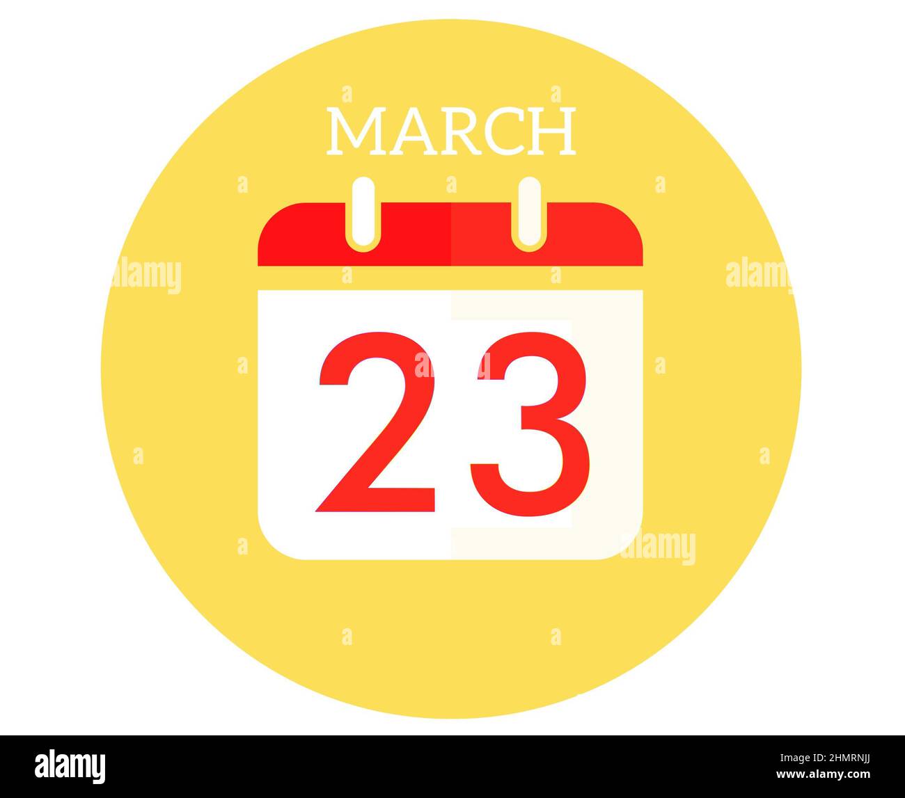 March 23 Calendar Flat Icon Stock Photo Alamy